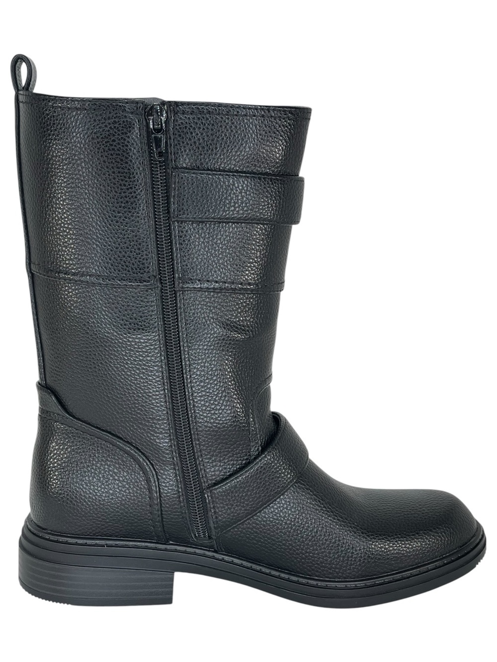 Naturalizer Latoya Black Pebbled Faux Leather Mid Calf Womens Boots Size 9W - Picture 6 of 12